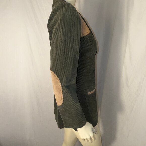 Olive Green Corduroy Sport Coat | Elbow Patches | Equestrian Academia Style | 90 - Picture 6 of 16